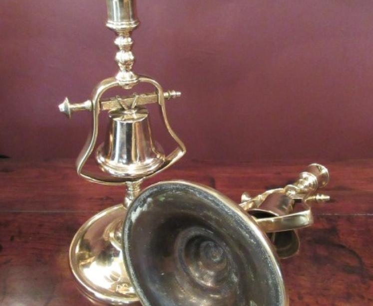 Superb Pair of Georgian Brass Tavern Candlesticks - Image 5