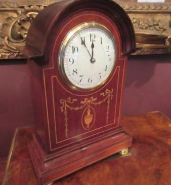 Impressive Edwardian Sheraton Inlaid Mantel Clock