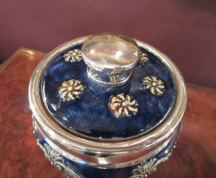 Royal Doulton Silver Rimmed Tea Caddy - Image 2