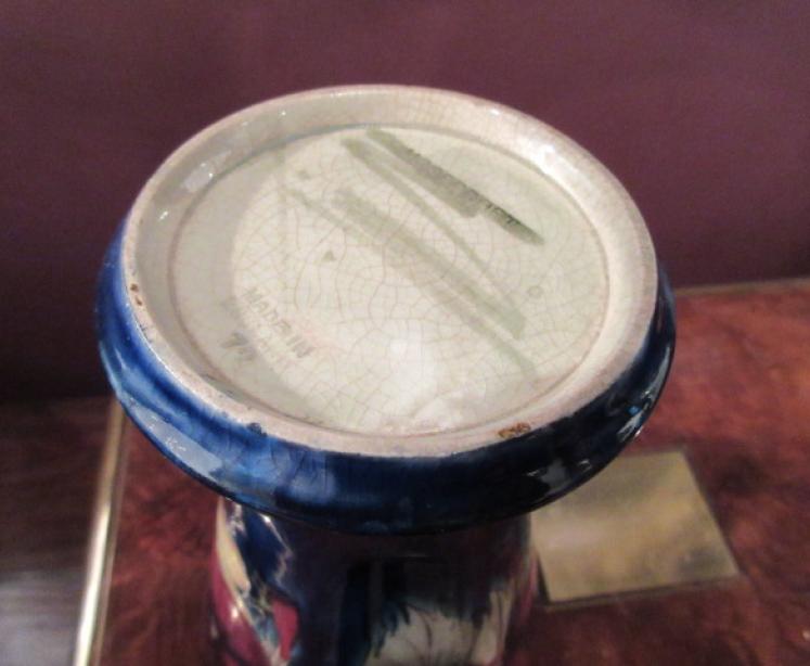 Antique Moorcroft Pansy on Blue Ground Vase - Image 4