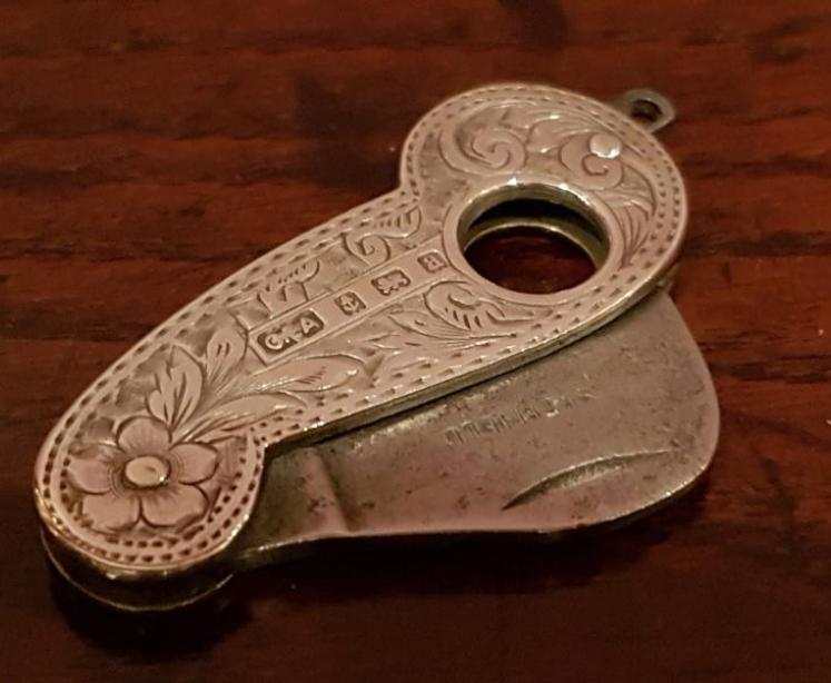 Antique Victorian Silver Cheroot Cutter - Image 3