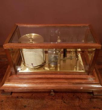 Negretti and Zambra Mahogany Cased Barograph