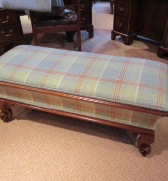 Superb Victorian Mahogany Upholstered Ottoman