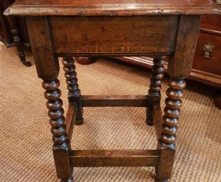 Antique George III Oak Joint Stool - Image 1
