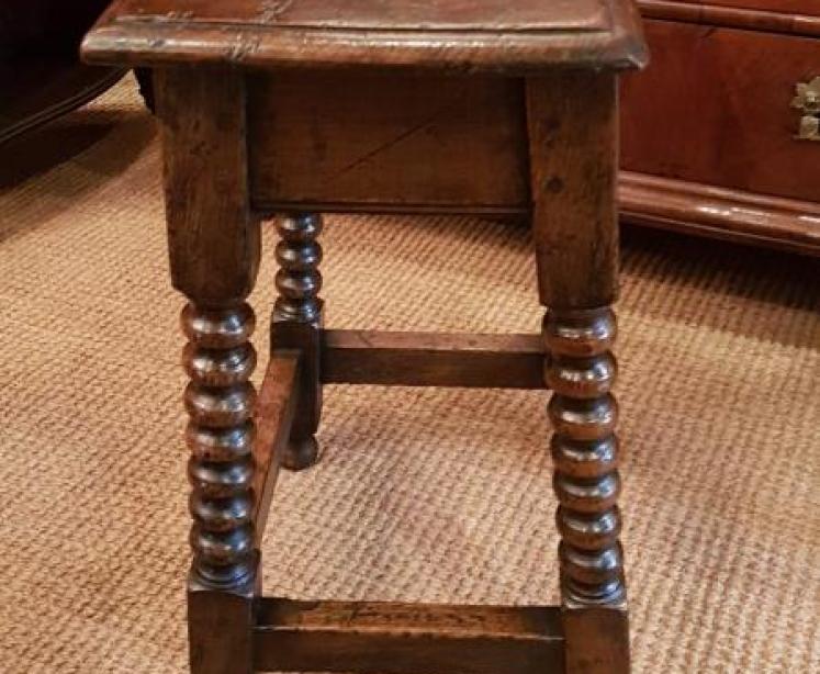 Antique George III Oak Joint Stool - Image 2