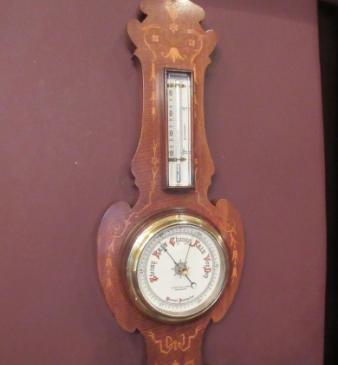 Small Antique Sheraton Inlaid Banjo Barometer