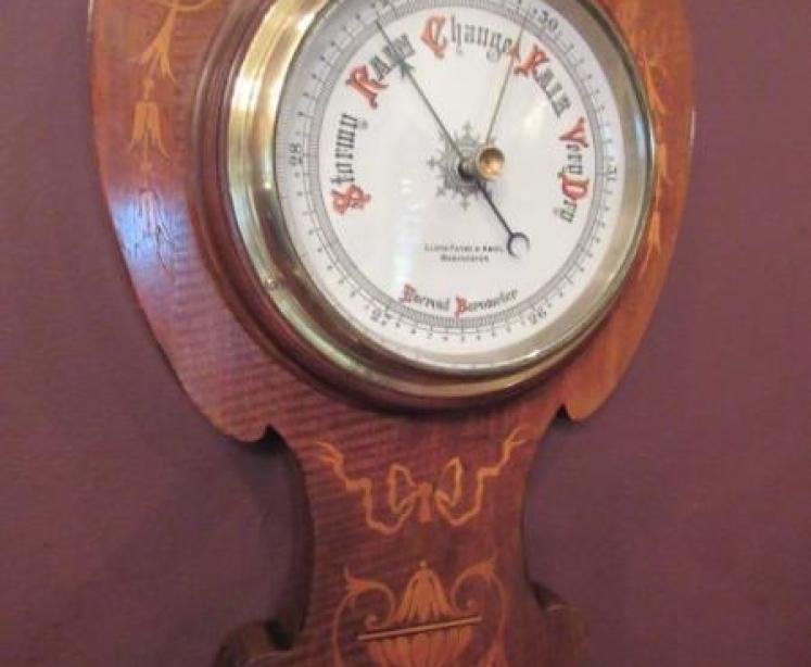 Small Antique Sheraton Inlaid Banjo Barometer - Image 2