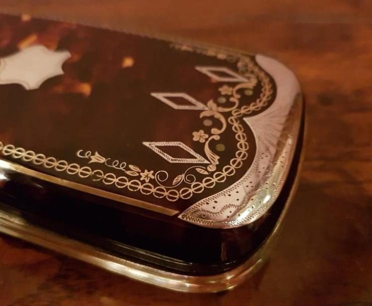 Victorian Silver and Gold Inlaid Tortoise Shell Cigar Case - Image 5