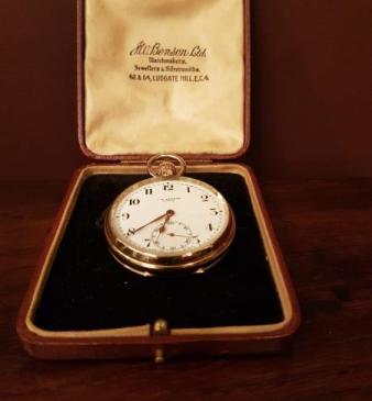 George V Period 9ct Gold Benson Pocket Watch
