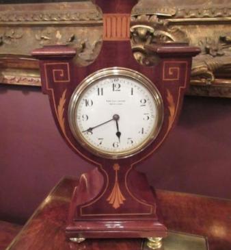 Superb Edwardian Antique Sheraton Inlaid Mantel Clock