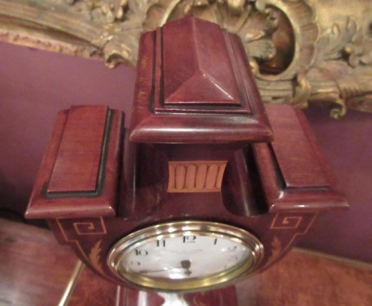 Superb Edwardian Antique Sheraton Inlaid Mantel Clock - Image 4
