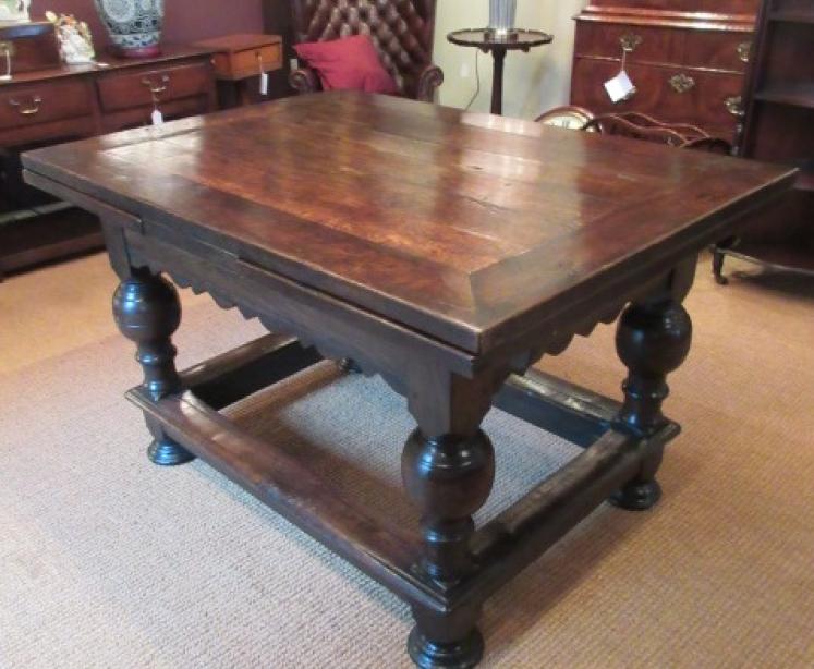 William & Mary Period Oak Extending Refectory Table - Image 5