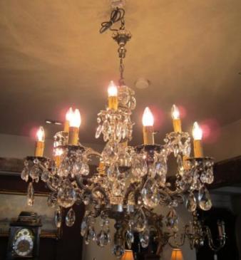 Stunning 1920's Crystal Cut Glass Chandelier