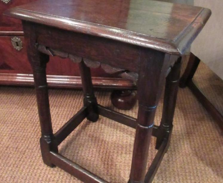 George I Period Antique Oak Joint Stool - Image 1