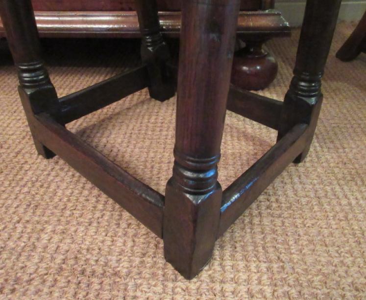 George I Period Antique Oak Joint Stool - Image 5