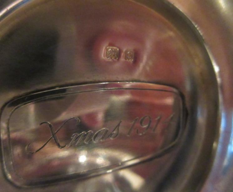 Large Antique Silver Novelty Bell Inkwell - Image 5