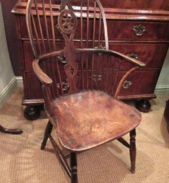 Early Victorian Ash & Elm High Backed Windsor Armchair