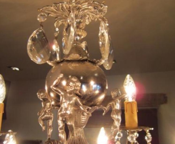 Stunning 1920's Crystal Cut Glass Chandelier - Image 3