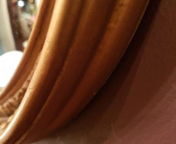 Small Edwardian Gilt Framed Convex Mirror - Image 3