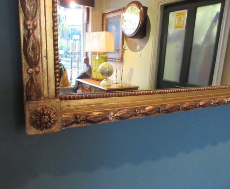 19th Century Timber & Plaster Gilt Oblong Mirror - Image 2