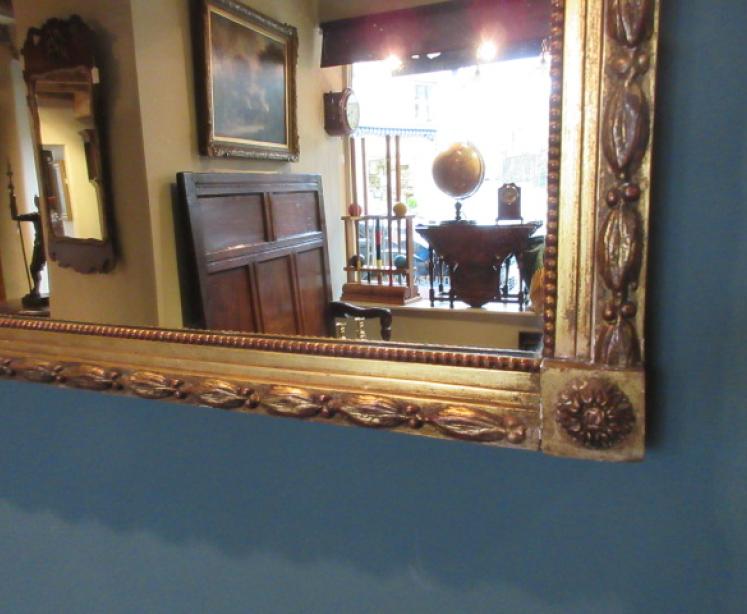 19th Century Timber & Plaster Gilt Oblong Mirror - Image 4