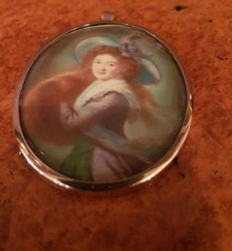 Victorian Miniature Portrait On Bone In 9ct Gold Frame