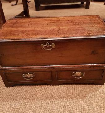 Small Proportioned George II Two Drawer Coffer