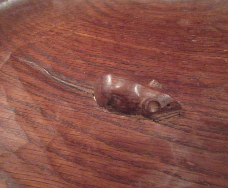 Mouseman Adzed Oak Large Fruit Bowl - Image 2