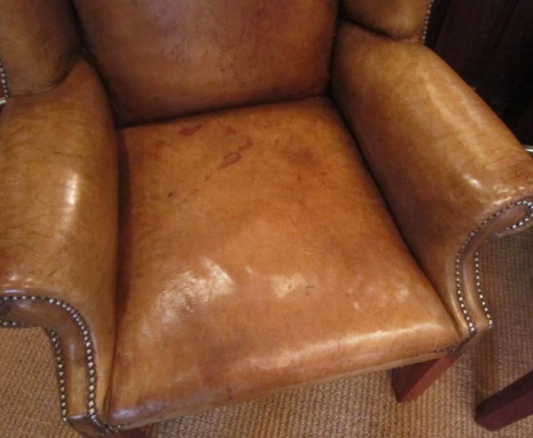 Superb Pair of 1920's Leather Wing Armchairs - Image 4