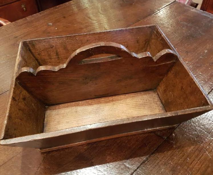 Antique George III Oak Cutlery Tray - Image 5