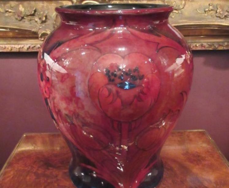 Moorcroft Big Poppy Flambe Glazed Baluster Vase - Image 1