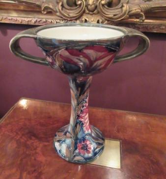 Early Moorcroft Spanish on Ochre Twin Handled Vase