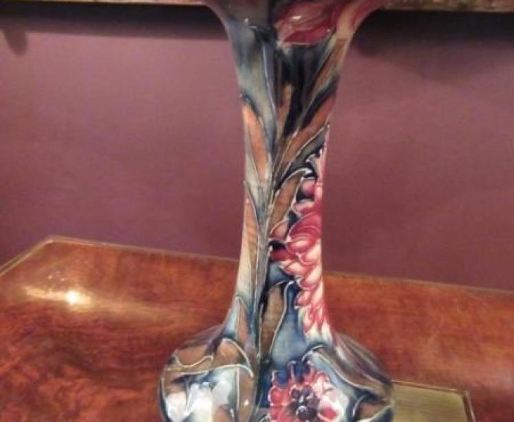 Early Moorcroft Spanish on Ochre Twin Handled Vase - Image 2