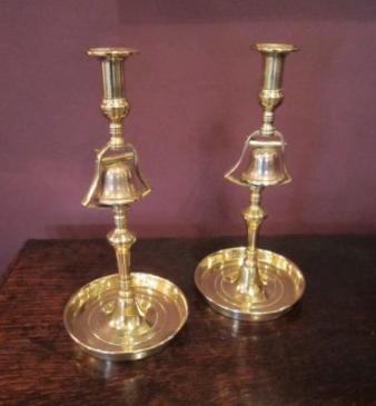 Rare Pair of George III Tavern Bell Candlesticks