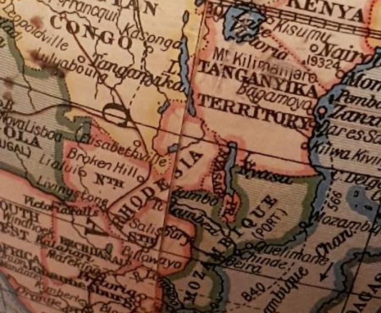 Unusual 1920's Brass Based 8" Library Globe by Geographica - Image 4