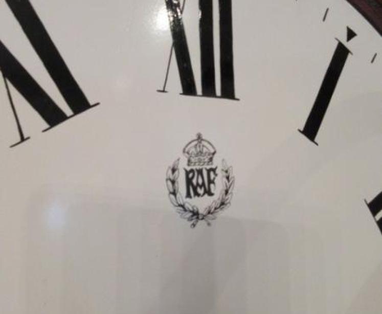 Genuine Ex RAF Mahogany 14" Fusee Dial Wall Clock - Image 3