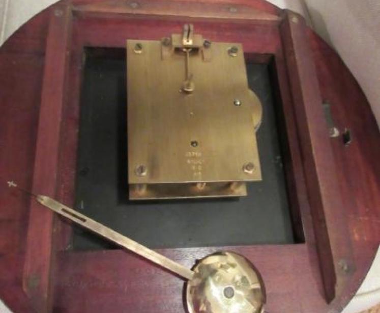 Genuine Ex RAF Mahogany 14" Fusee Dial Wall Clock - Image 4