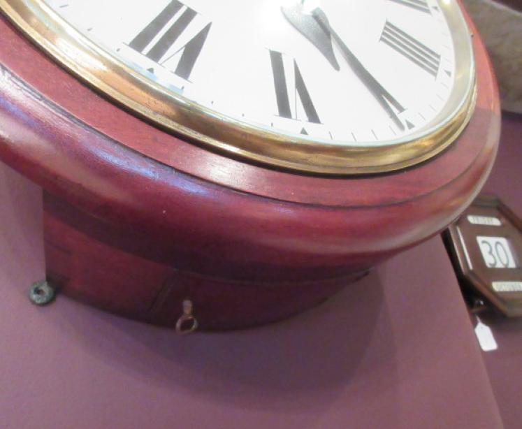 Genuine Ex RAF Mahogany 14" Fusee Dial Wall Clock - Image 5