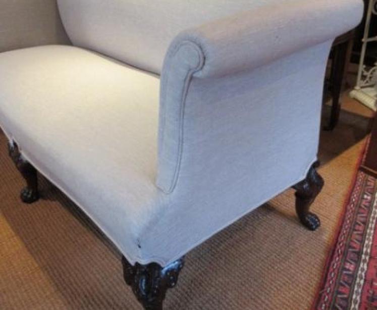 Top Quality Antique Upholstered Hump Back Settee - Image 2