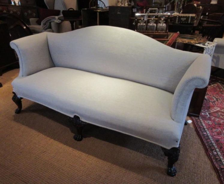 Top Quality Antique Upholstered Hump Back Settee - Image 5