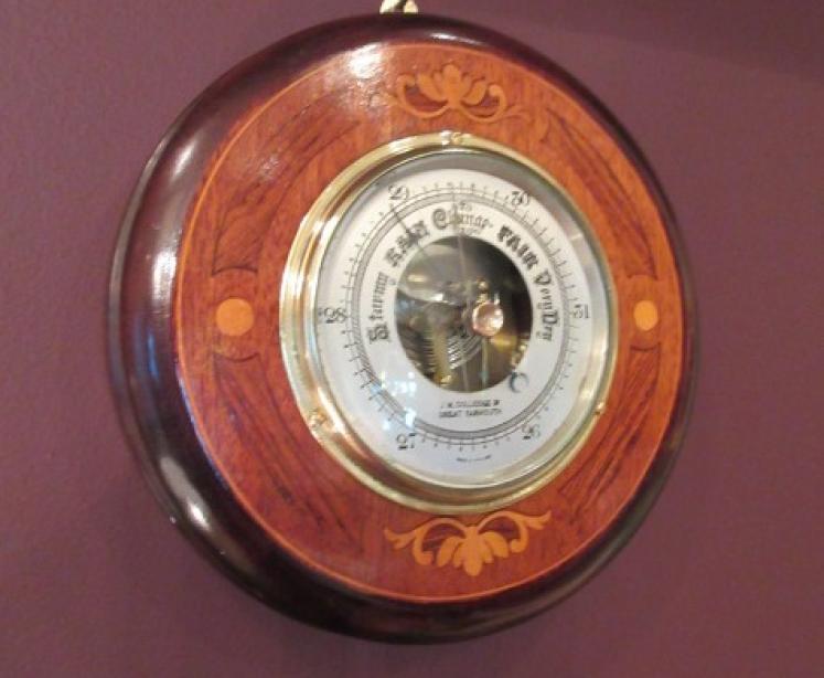 Edwardian Antique Sheraton Inlaid Barometer - Image 1