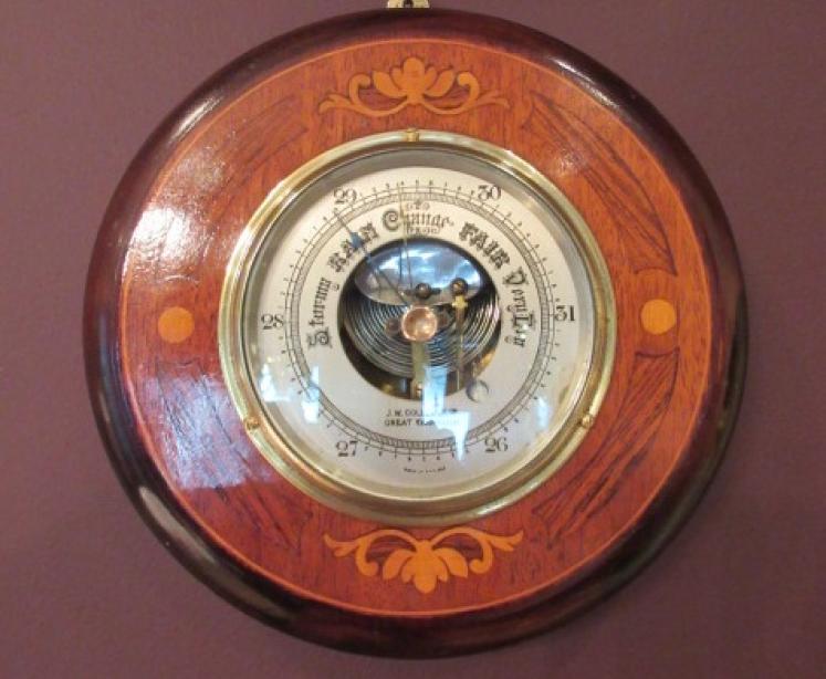 Edwardian Antique Sheraton Inlaid Barometer - Image 5