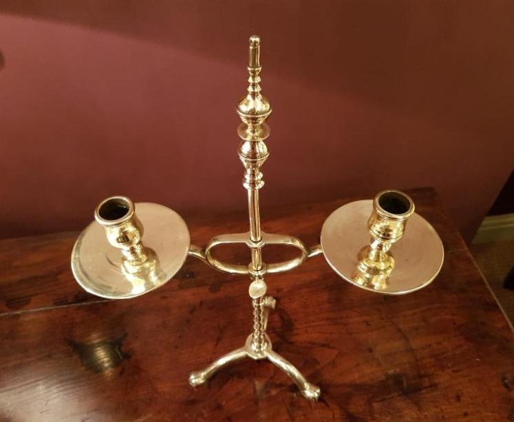 Pair of Early Victorian Brass Rise and Fall Candelabra - Image 2