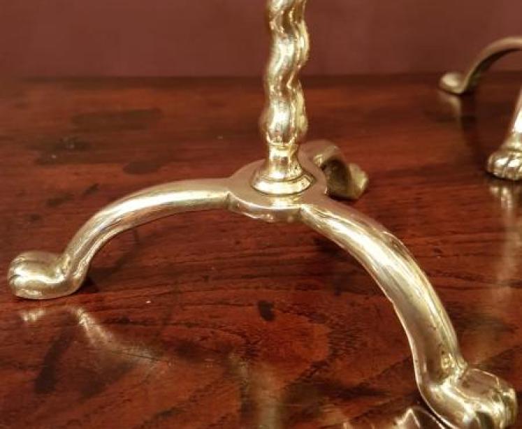 Pair of Early Victorian Brass Rise and Fall Candelabra - Image 3