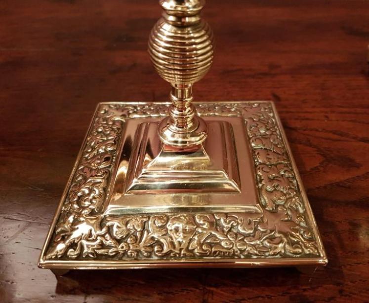 Pair of Late Victorian Brass Desk Candlesticks - Image 3