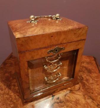 Fabulous Antique Burr Walnut Jewellery Box