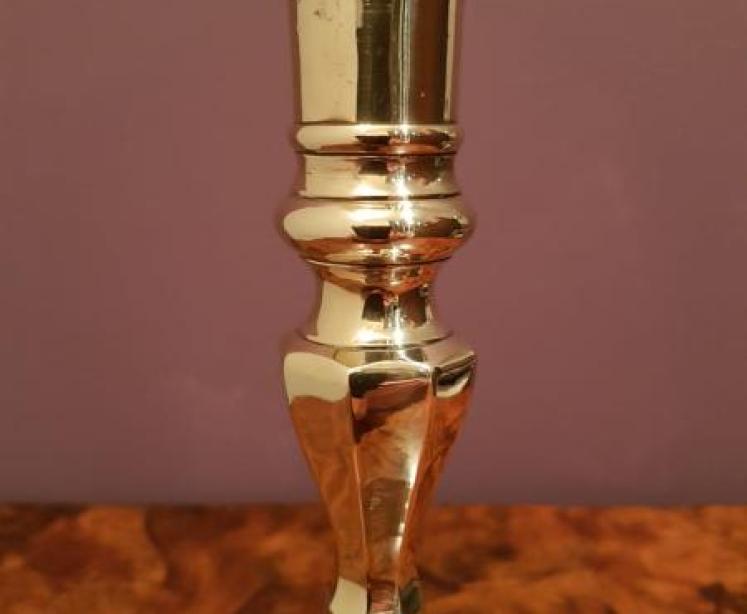 Pair of Antique Regency Brass Seemed Candlesticks - Image 2