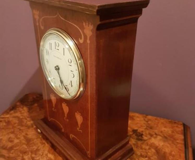 Outstanding Quality Edwardian Inlaid Mahogany Mantel Clock - Image 2