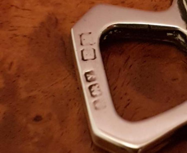 George V engine Turned Enamel Silver Pocket Mirror - Image 5