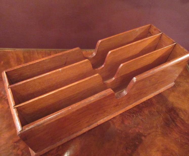 Antique Polished Oak Letter Rack - Image 2